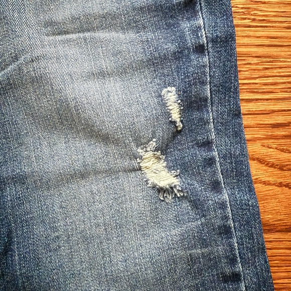 NWT PAIGE Jimmy Jimmy Crop Blue Denim Jeans Distressed Kendall Stretch 24 - Picture 3 of 9